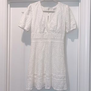 All In Favor White Cotton Eyelet Dress